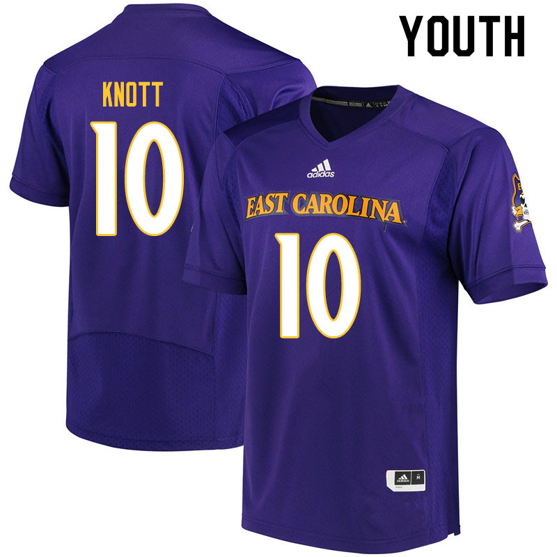 Youth #10 Nigel Knott ECU Pirates College Football Jerseys Sale-Purple - Click Image to Close
